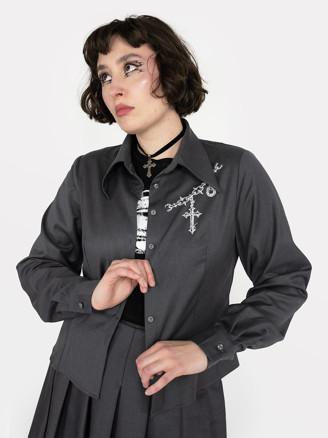 Enigma Grey Collar Shirt