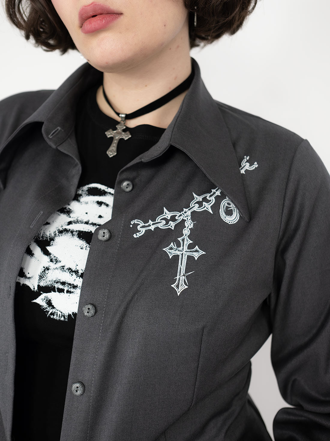 Enigma Grey Collar Shirt