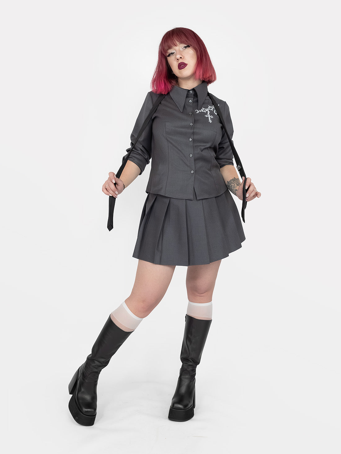 Enigma Grey Collar Shirt