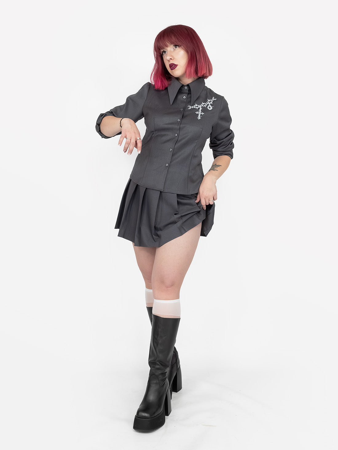 Enigma Grey Collar Shirt