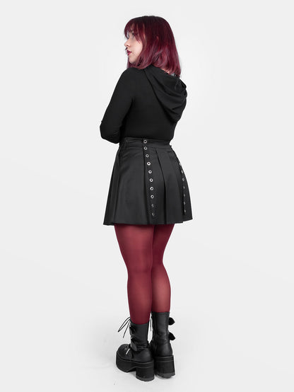 Abyss Eyelets Pleated Mini Skirt