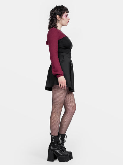 Abyss Eyelets Pleated Mini Skirt