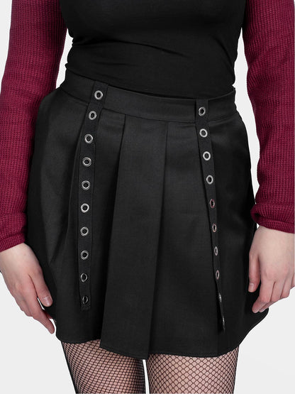 Abyss Eyelets Pleated Mini Skirt