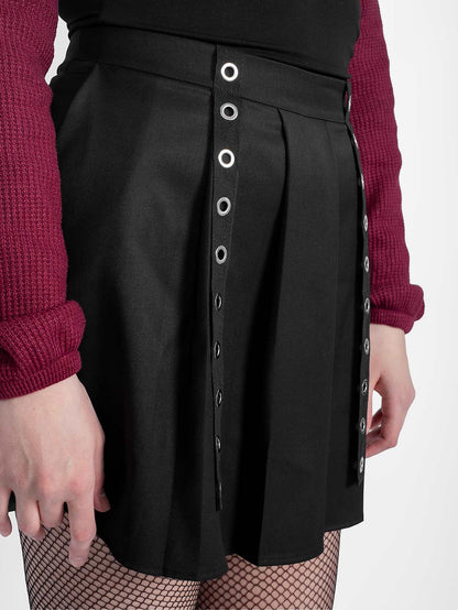 Abyss Eyelets Pleated Mini Skirt