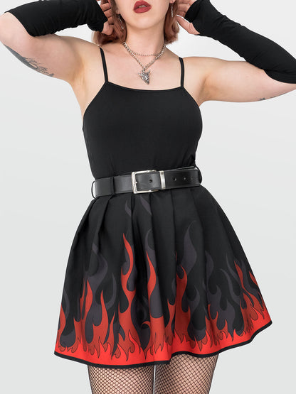 Ember Flames Pleated Skirt