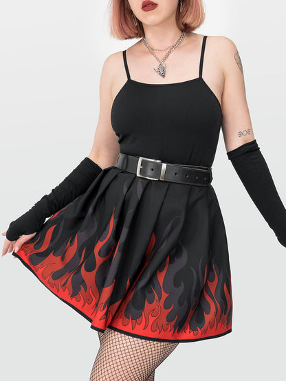 Ember Flames Pleated Skirt