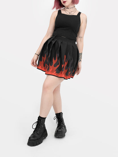 Ember Flames Pleated Skirt