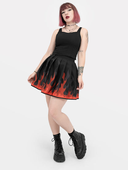 Ember Flames Pleated Skirt