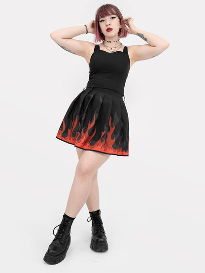 Ember Flames Pleated Skirt