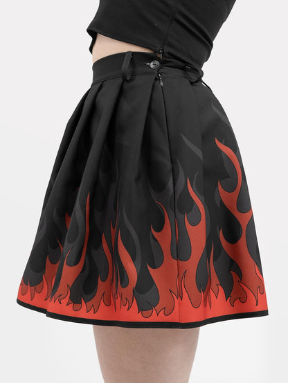 Ember Flames Pleated Skirt