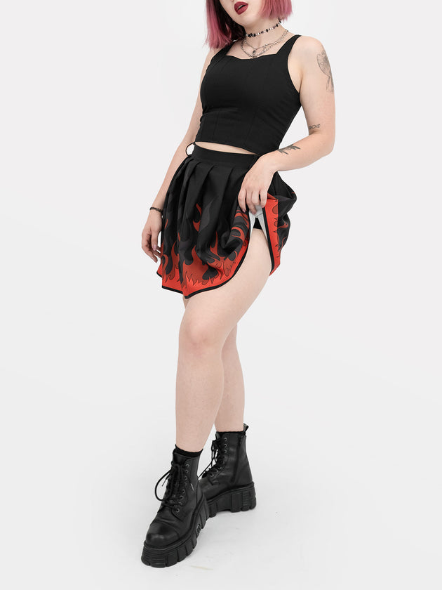 Ember Flames Pleated Skirt
