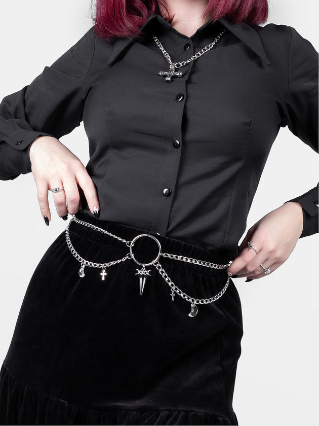 Moondance Obisidian Chain Belt