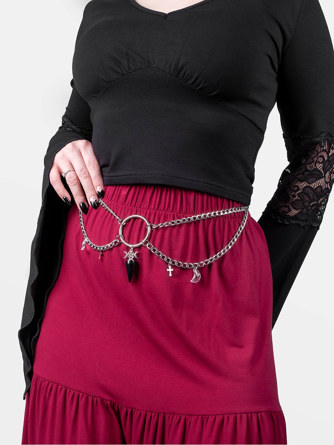 Moondance Obisidian Chain Belt