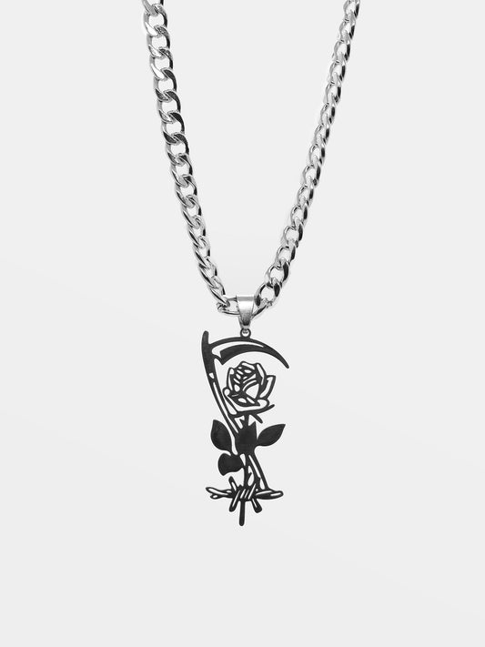 Thornblade Rose & Scythe Necklace