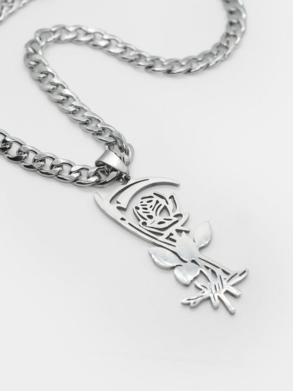 Thornblade Rose & Scythe Necklace