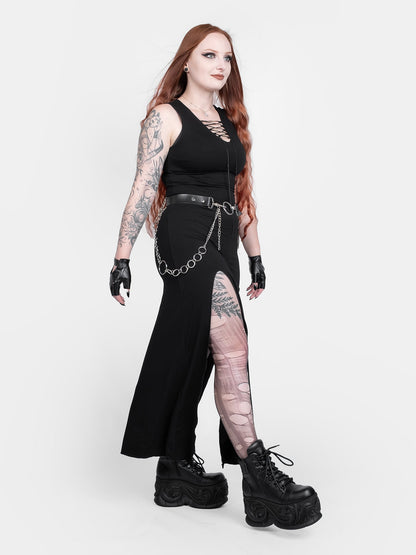 Vesper Lace Up Maxi Dress