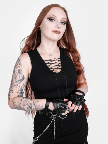 Vesper Lace Up Maxi Dress