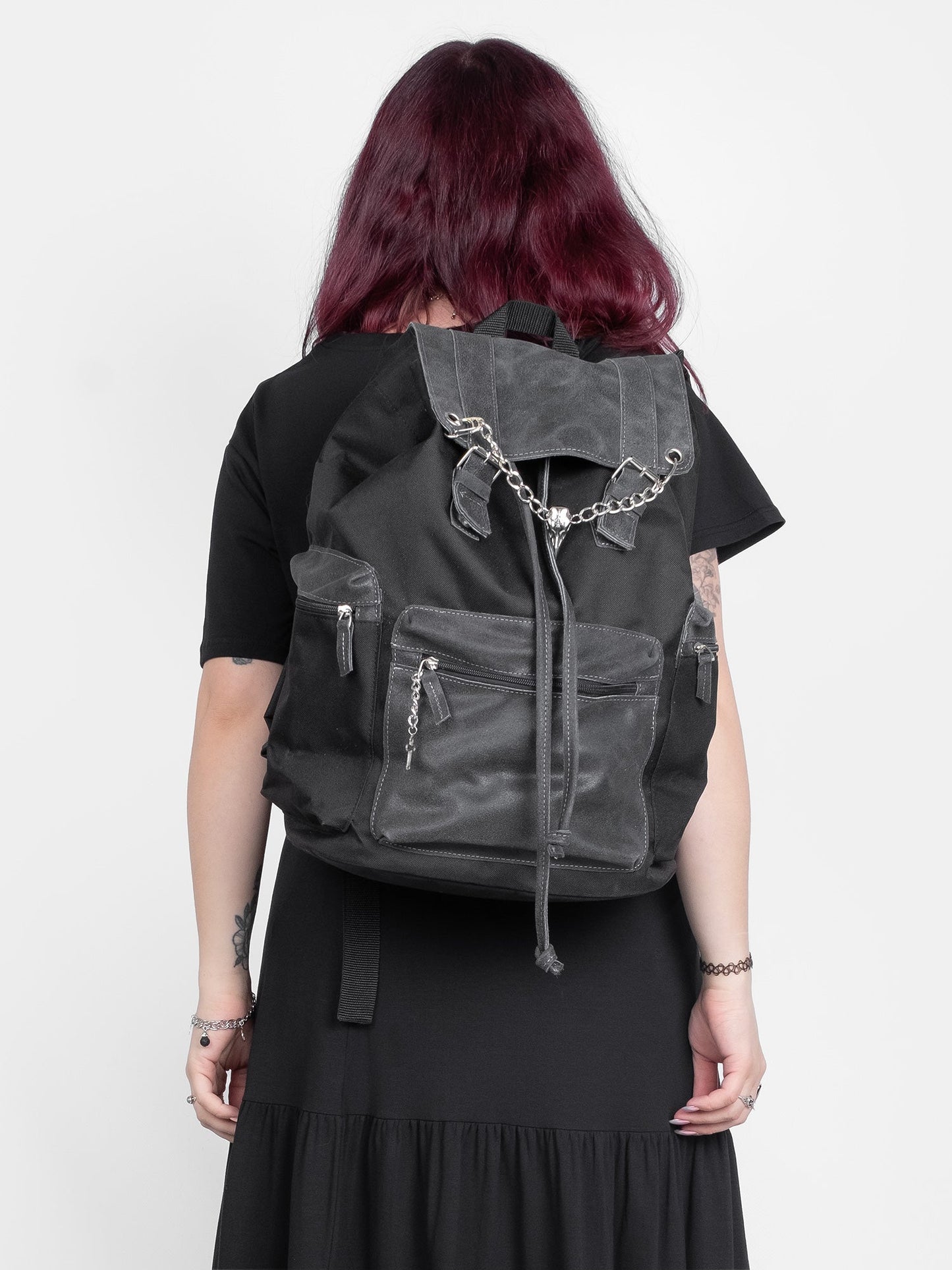 Worship Crow Large Leather Backpack