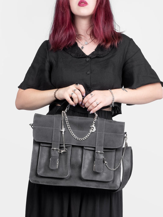 Ligeia Leather Messenger Bag