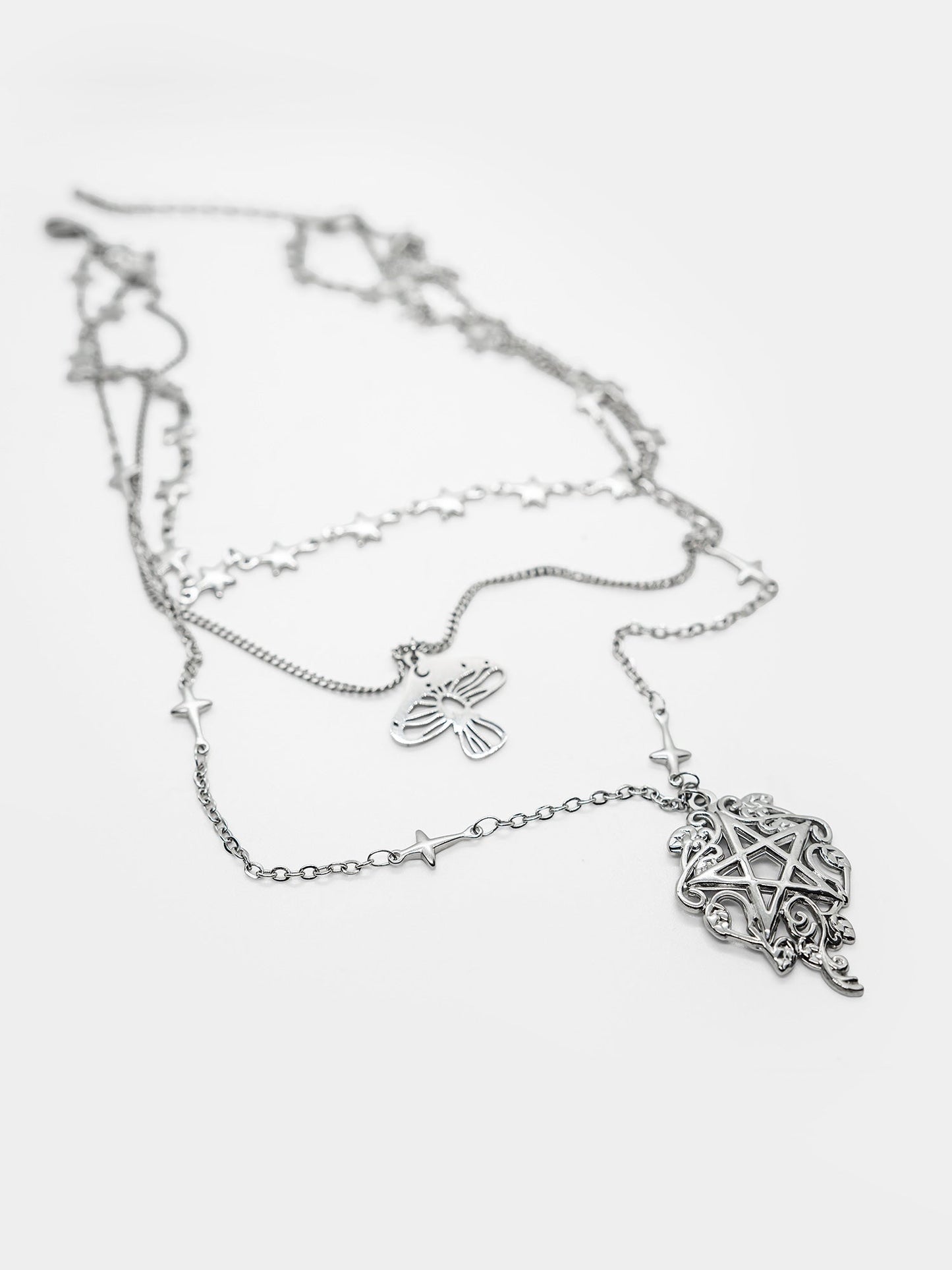 Folk Mushroom Triple Necklace