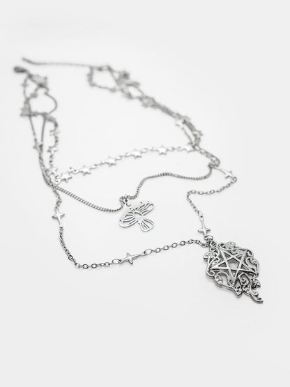 Folk Mushroom Triple Necklace