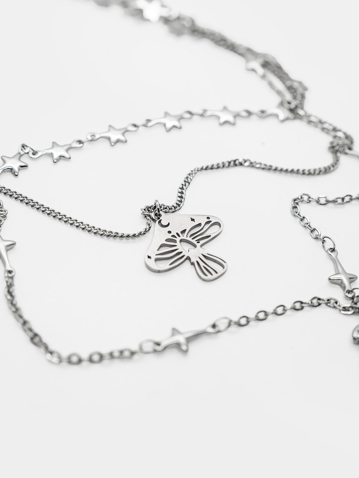 Folk Mushroom Triple Necklace