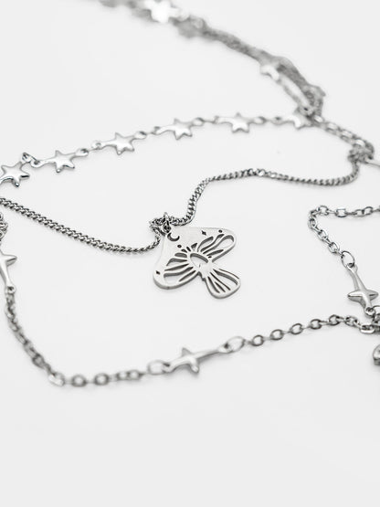 Folk Mushroom Triple Necklace