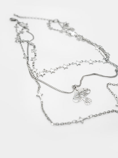 Folk Mushroom Triple Necklace