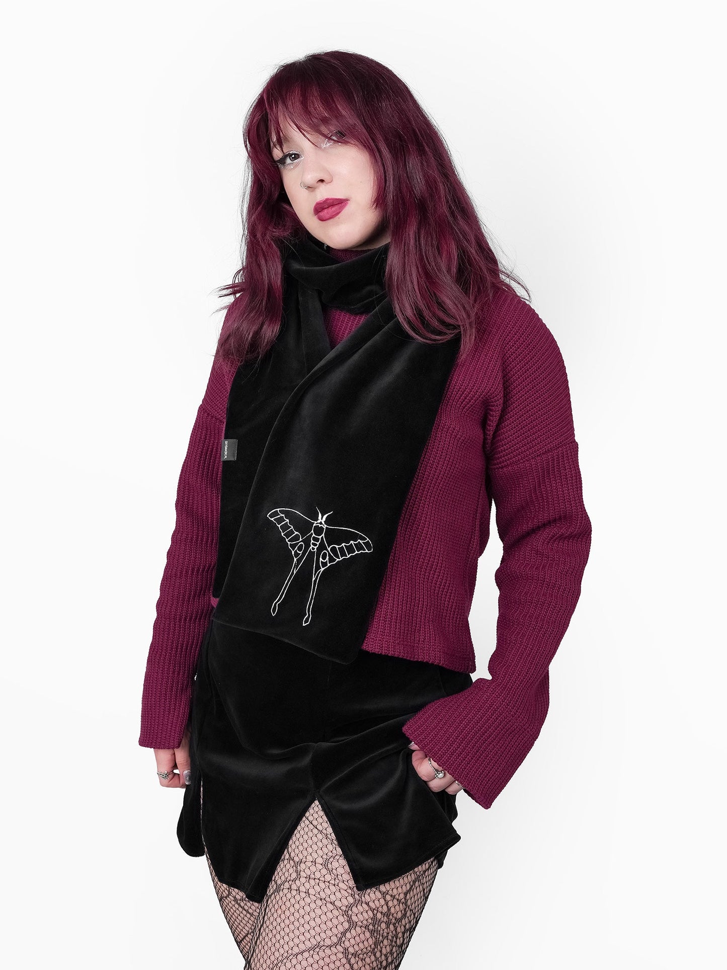 Avelune Embroidered Velvet Scarf