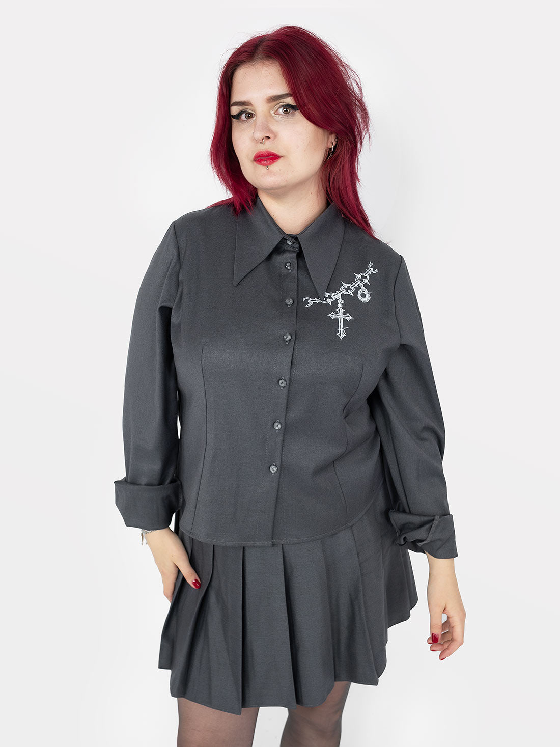 Enigma Grey Collar Shirt