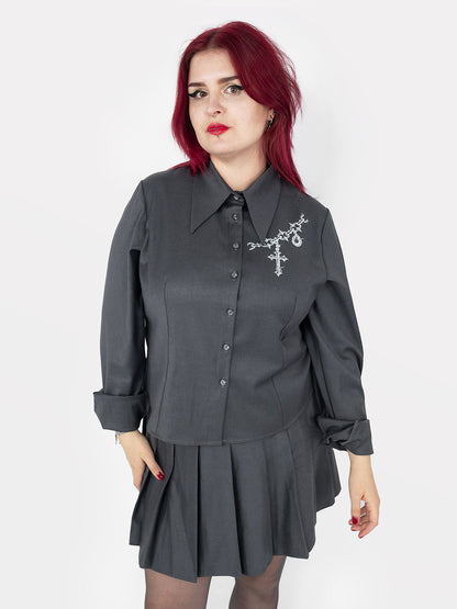 Enigma Grey Collar Shirt