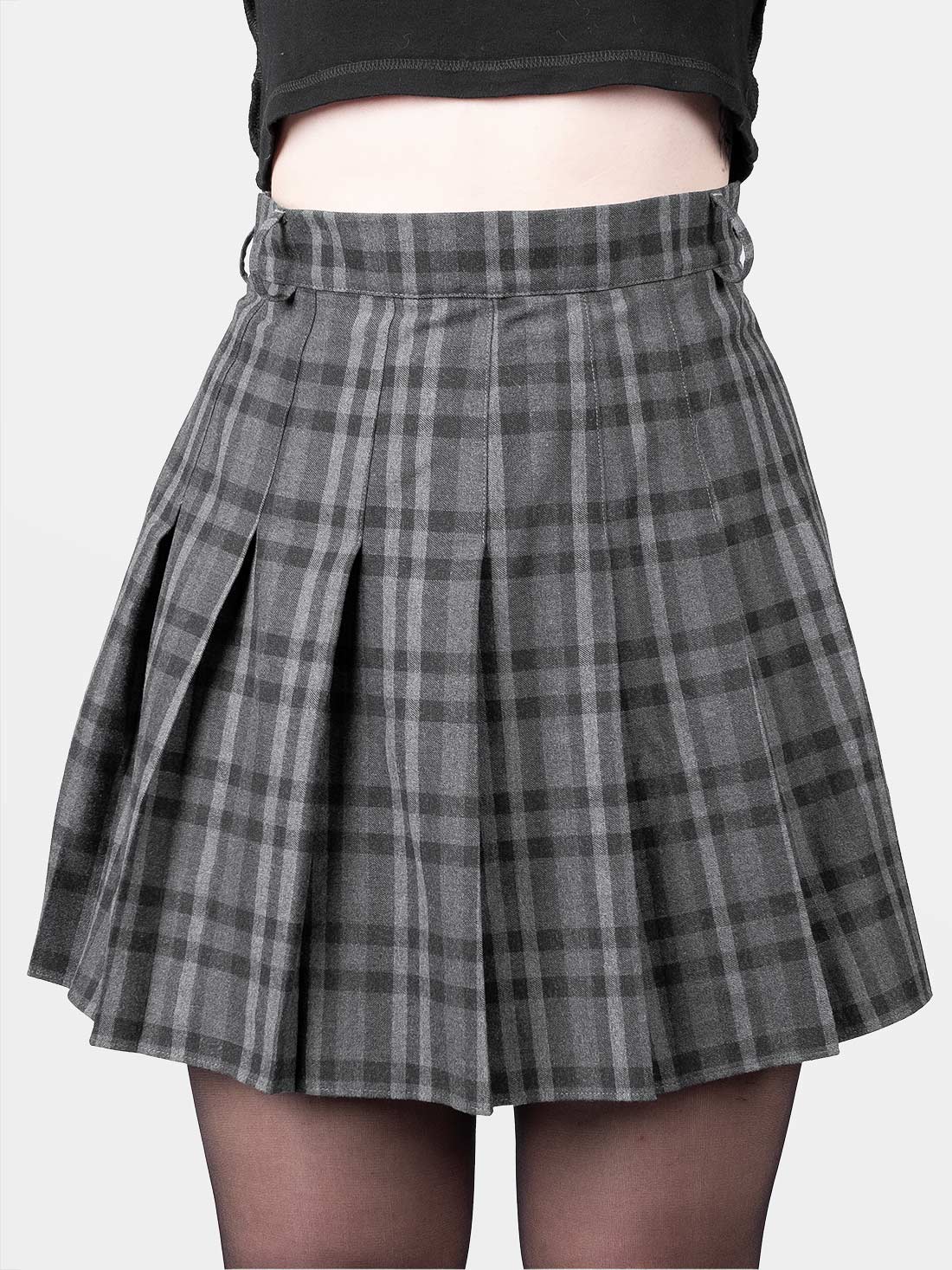 Grey Plaid Flannel Tennis Skirt