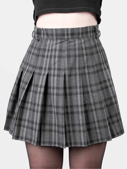 Grey Plaid Flannel Tennis Skirt