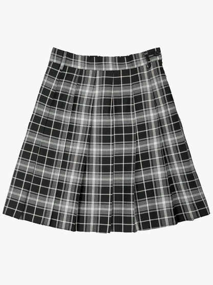 TALL Black Plaid Tennis Skirt