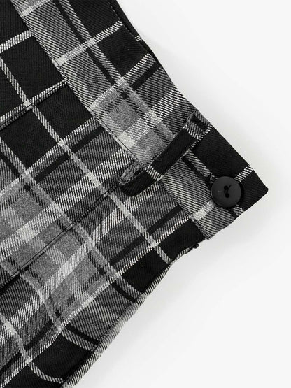 TALL Black Plaid Tennis Skirt