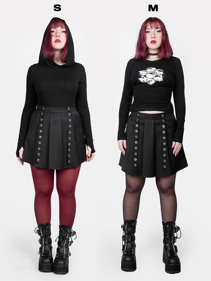 Abyss Eyelets Pleated Mini Skirt
