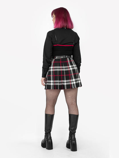 Red-Black Plaid Tennis Skirt