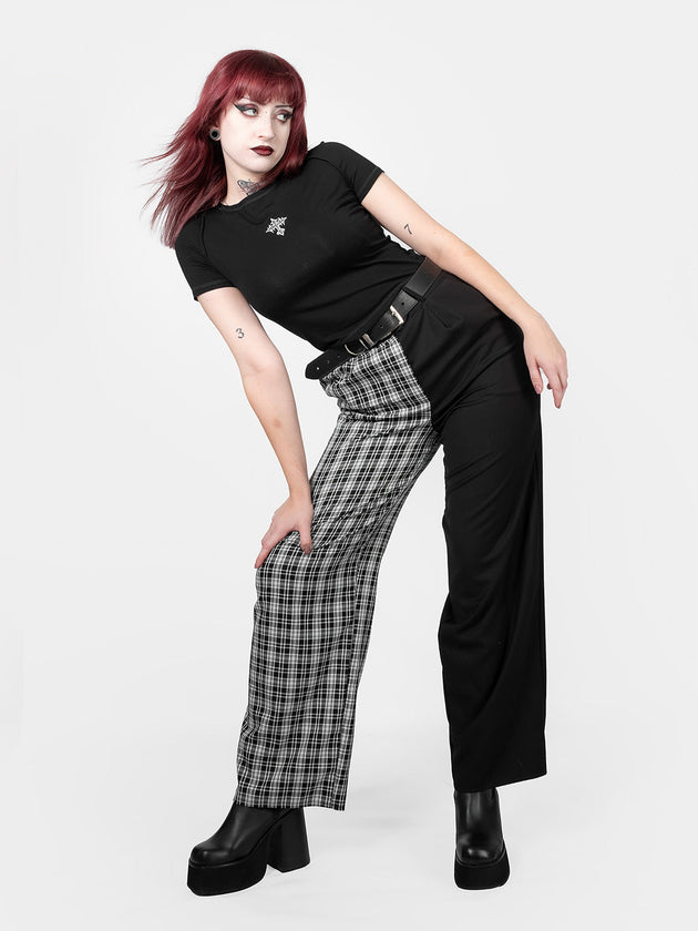 Dogma Straight Leg Contrast Plaid Trousers