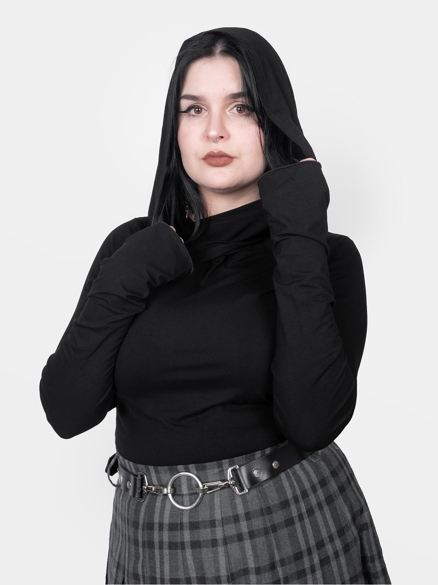 Noire Hooded Top