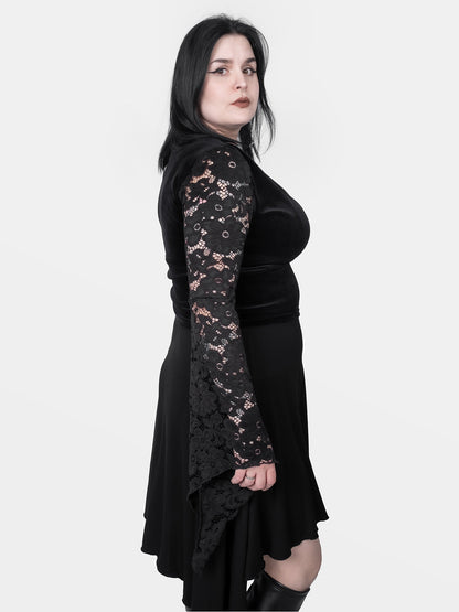 Rosalind Lace Sleeve Velvet Top