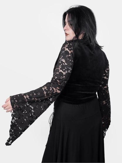 Rosalind Lace Sleeve Velvet Top