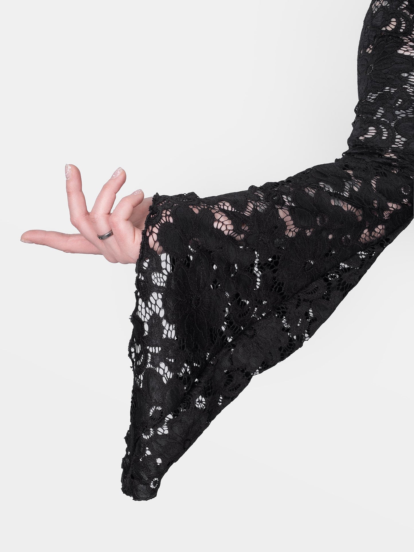 Rosalind Lace Sleeve Velvet Top