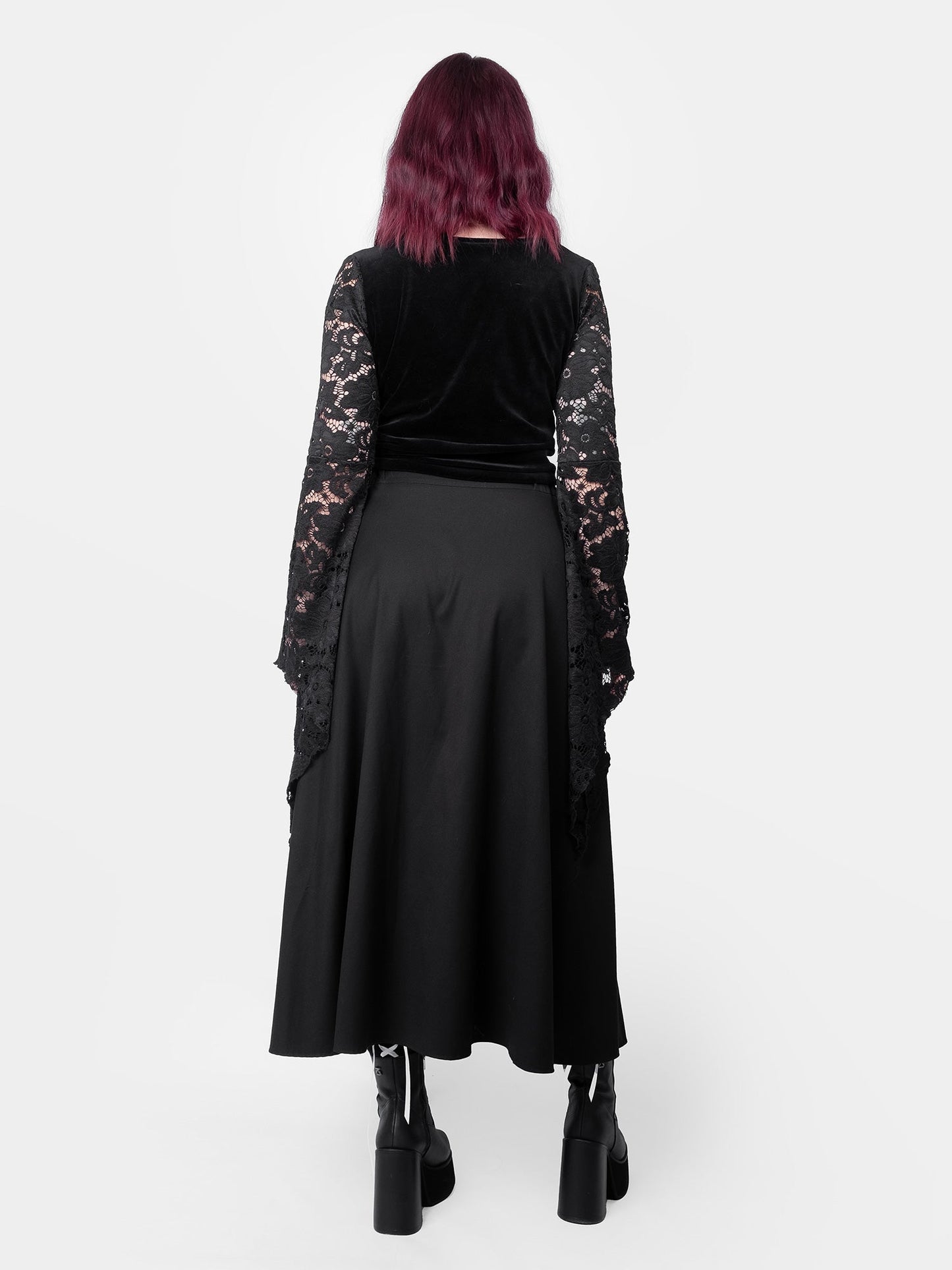 Rosalind Lace Sleeve Velvet Top
