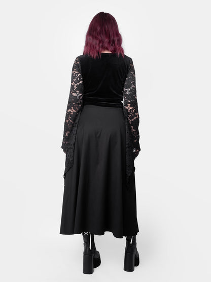 Rosalind Lace Sleeve Velvet Top