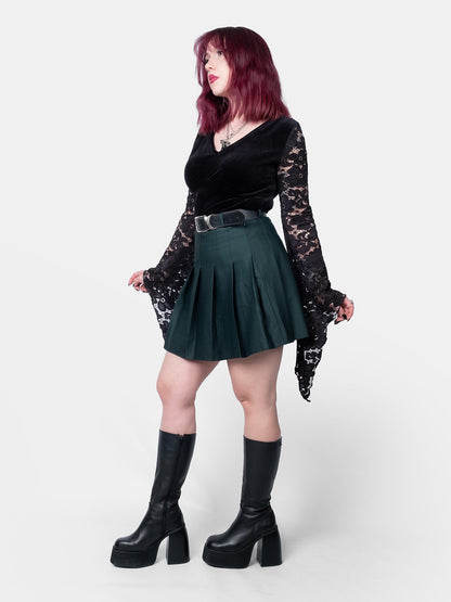 Rosalind Lace Sleeve Velvet Top