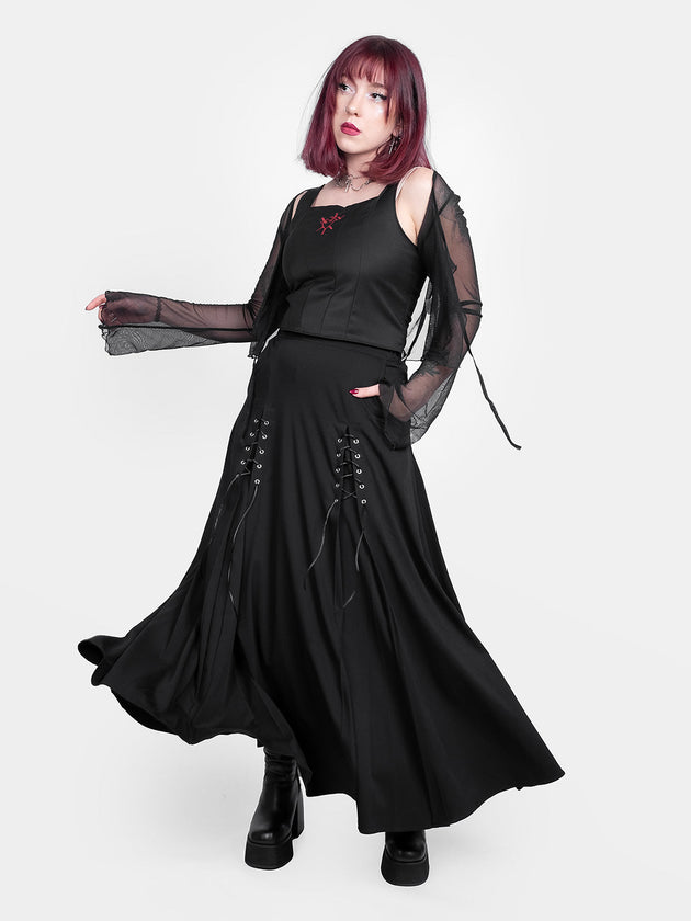 Lucretia Lace Up Maxi Skirt