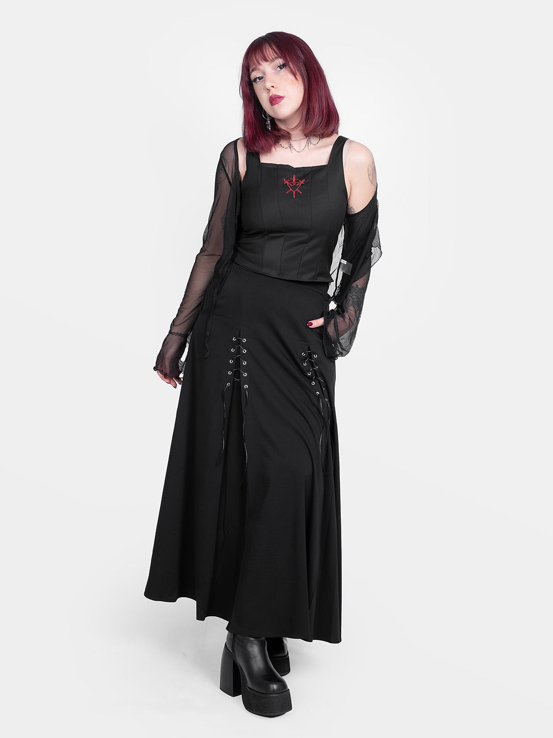 Lucretia Lace Up Maxi Skirt