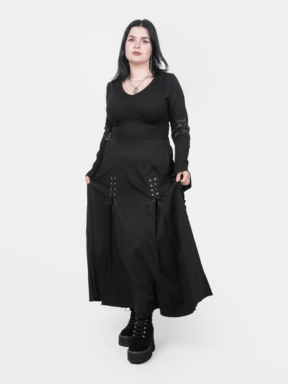 Lucretia Lace Up Maxi Skirt