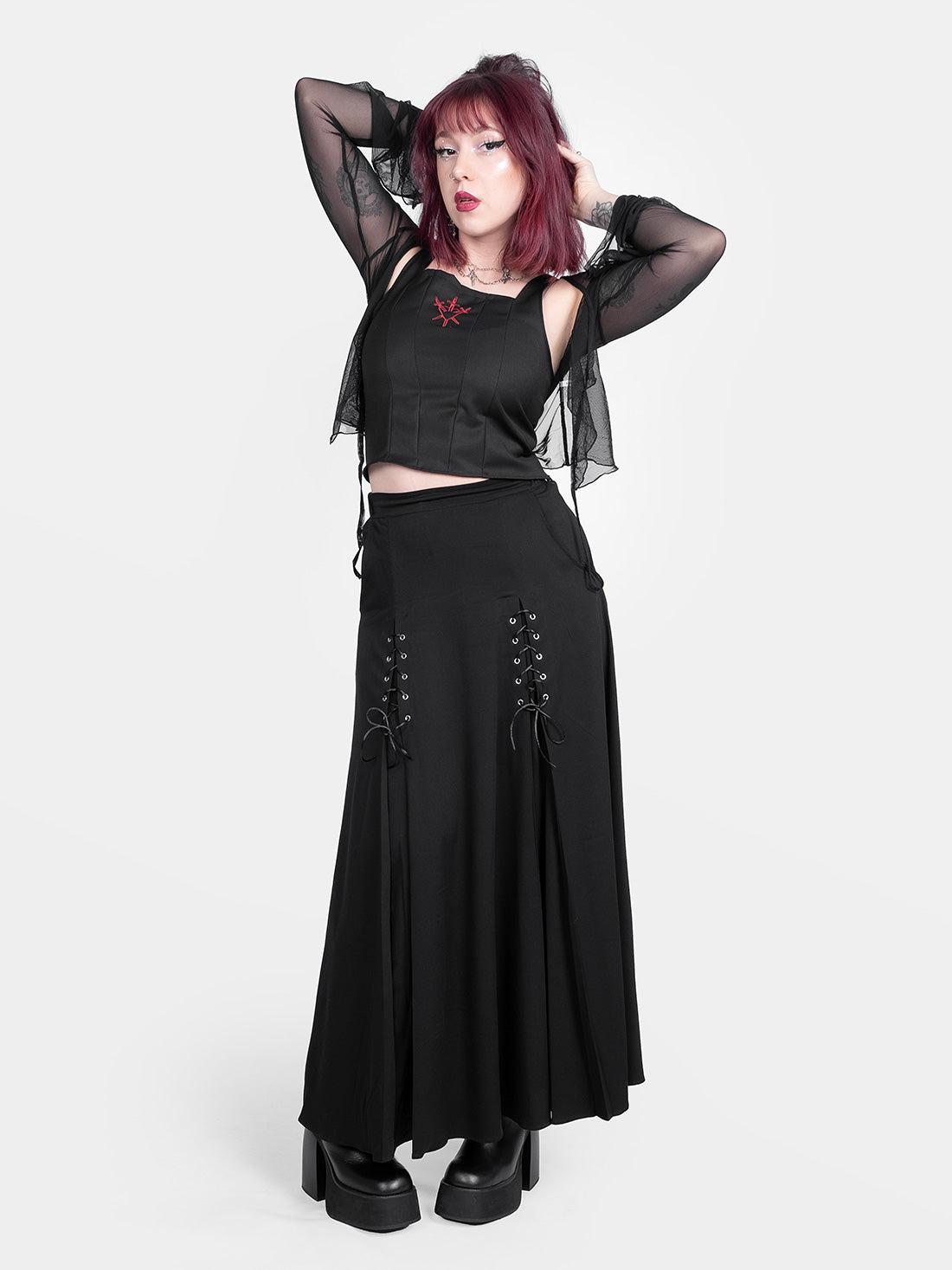 Lucretia Lace Up Maxi Skirt