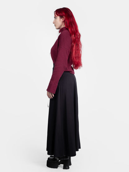 Lacrimosa Lace Up Midi Skirt